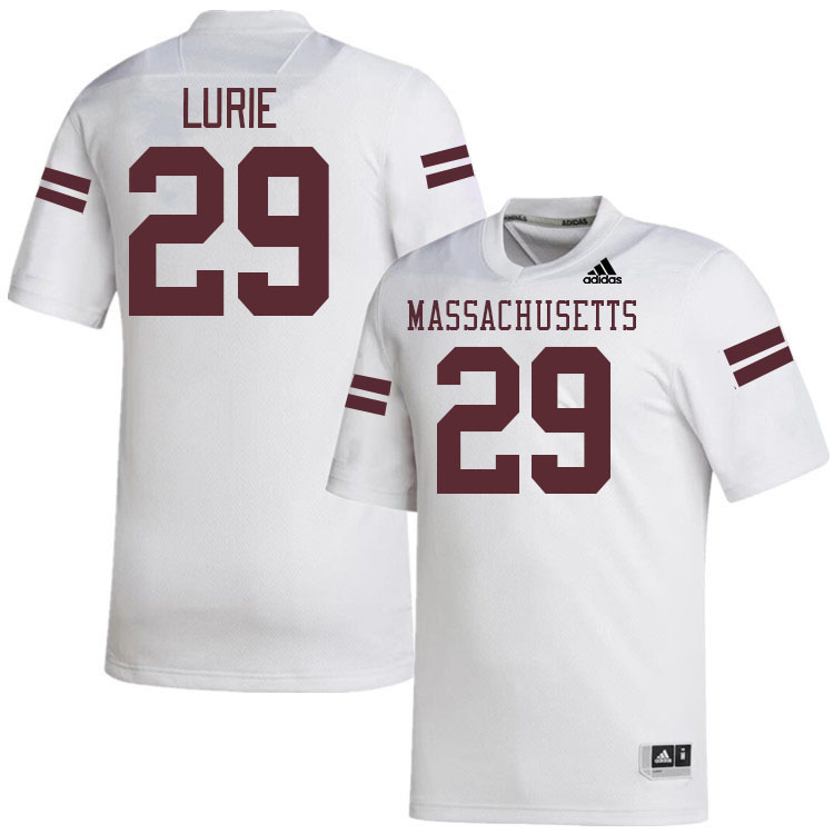 Massachusetts Minutemen #29 Jacob Lurie College Football Jerseys Stitched-White